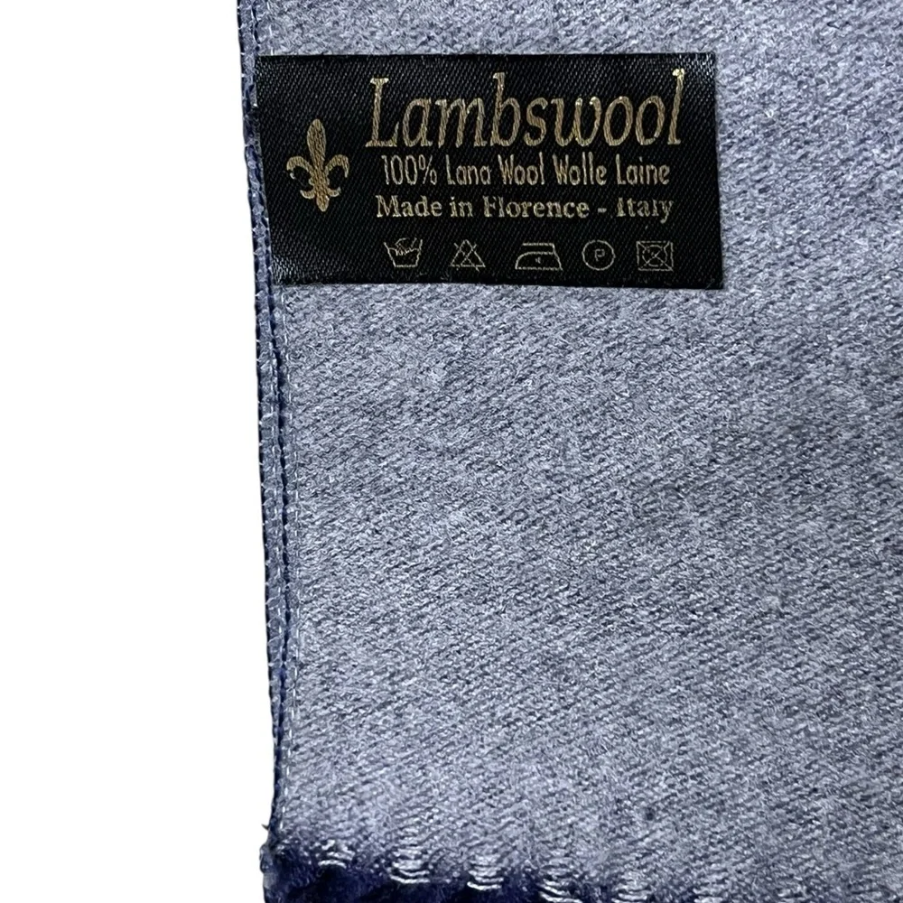 Lambswool Made in Florence Italy navy and gray reversible oversized wrap scarf